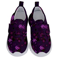 Purple Flowers Kids  Velcro No Lace Shoes