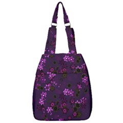 Purple Flowers Center Zip Backpack