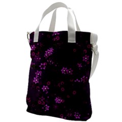 Purple Flowers Canvas Messenger Bag