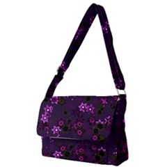 Purple Flowers Full Print Messenger Bag (S)