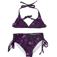 Purple Flowers Kids  Classic Bikini Set