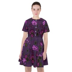 Purple Flowers Sailor Dress