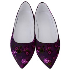 Purple Flowers Women s Low Heels