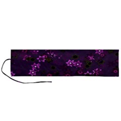 Purple Flowers Roll Up Canvas Pencil Holder (L)