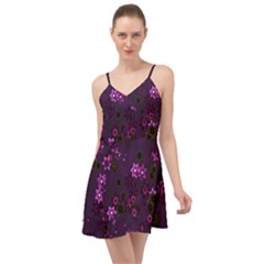 Purple Flowers Summer Time Chiffon Dress