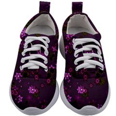 Purple Flowers Kids Athletic Shoes