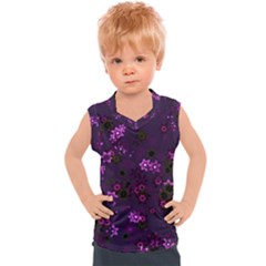 Purple Flowers Kids  Sport Tank Top