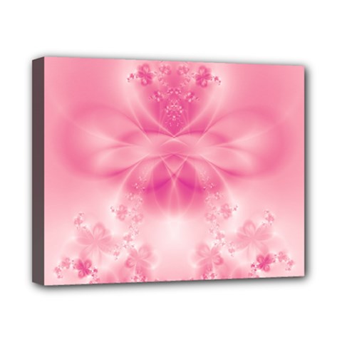 Pink Floral Pattern Canvas 10  X 8  (stretched) by SpinnyChairDesigns