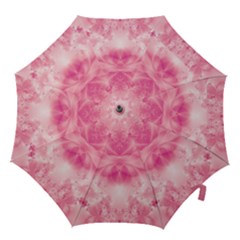 Pink Floral Pattern Hook Handle Umbrellas (small) by SpinnyChairDesigns