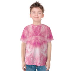 Pink Floral Pattern Kids  Cotton Tee