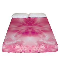 Pink Floral Pattern Fitted Sheet (california King Size) by SpinnyChairDesigns