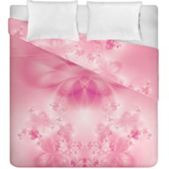 Pink Floral Pattern Duvet Cover Double Side (king Size) by SpinnyChairDesigns