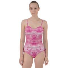 Pink Floral Pattern Sweetheart Tankini Set by SpinnyChairDesigns