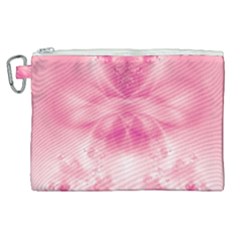 Pink Floral Pattern Canvas Cosmetic Bag (xl) by SpinnyChairDesigns