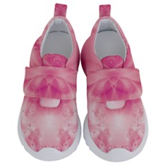 Pink Floral Pattern Kids  Velcro No Lace Shoes by SpinnyChairDesigns