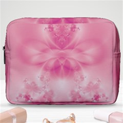 Pink Floral Pattern Make Up Pouch (large) by SpinnyChairDesigns