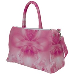 Pink Floral Pattern Duffel Travel Bag by SpinnyChairDesigns