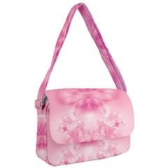 Pink Floral Pattern Courier Bag by SpinnyChairDesigns