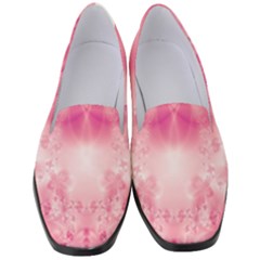 Pink Floral Pattern Women s Classic Loafer Heels by SpinnyChairDesigns