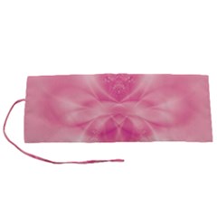 Pink Floral Pattern Roll Up Canvas Pencil Holder (s) by SpinnyChairDesigns