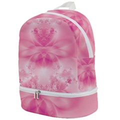 Pink Floral Pattern Zip Bottom Backpack by SpinnyChairDesigns