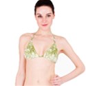 Olive Green With White Flowers Bikini Top View1