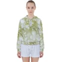 Olive Green With White Flowers Women s Tie Up Sweat View1