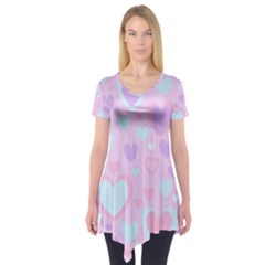 Unicorn Hearts Short Sleeve Tunic  by MooMoosMumma