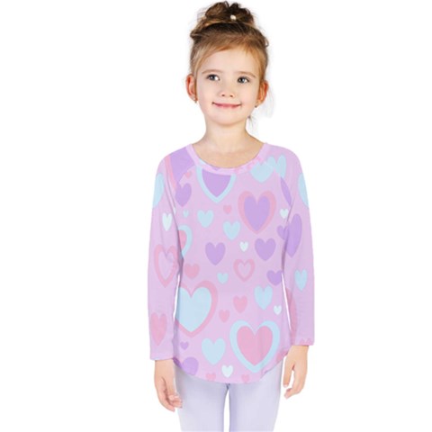 Unicorn Hearts Kids  Long Sleeve Tee by MooMoosMumma