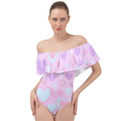 Unicorn Hearts Off Shoulder Velour Bodysuit  by MooMoosMumma