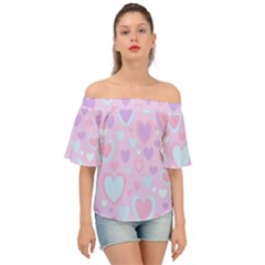 Unicorn Hearts Off Shoulder Short Sleeve Top by MooMoosMumma