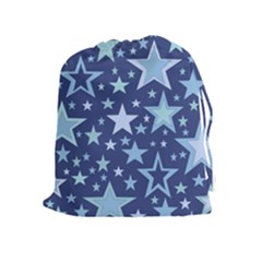 Stars Blue Drawstring Pouch (xl) by MooMoosMumma