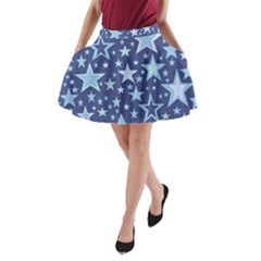 Stars Blue A-line Pocket Skirt by MooMoosMumma