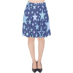 Stars Blue Velvet High Waist Skirt by MooMoosMumma