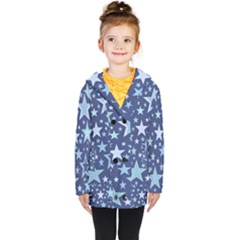 Stars Blue Kids  Double Breasted Button Coat by MooMoosMumma