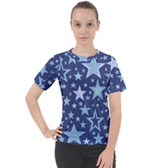 Stars Blue Women s Sport Raglan Tee