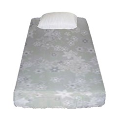 Ash Grey Floral Pattern Fitted Sheet (single Size) by SpinnyChairDesigns