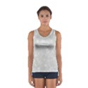 Ash Grey Floral Pattern Sport Tank Top  View1