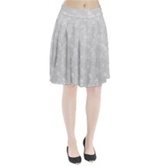 Ash Grey Floral Pattern Pleated Skirt by SpinnyChairDesigns