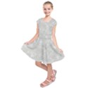 Ash Grey Floral Pattern Kids  Short Sleeve Dress View1