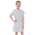 Ash Grey Floral Pattern Kids  Drop Waist Dress View1