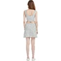 Ash Grey Floral Pattern Velvet Cutout Dress View2