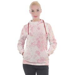 Baby Pink Floral Print Women s Hooded Pullover by SpinnyChairDesigns