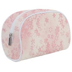 Baby Pink Floral Print Makeup Case (medium) by SpinnyChairDesigns