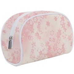 Baby Pink Floral Print Makeup Case (large) by SpinnyChairDesigns