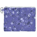 Slate Blue With White Flowers Canvas Cosmetic Bag (XXL) View1