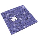 Slate Blue With White Flowers Wooden Puzzle Square View3