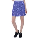 Slate Blue With White Flowers Tennis Skirt View1