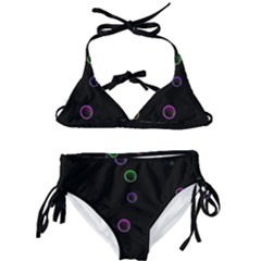 Bubble In Blavk Background Kids  Classic Bikini Set by Sabelacarlos