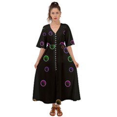 Bubble In Blavk Background Kimono Sleeve Boho Dress